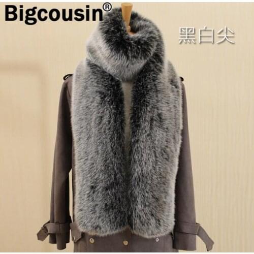 2021 100% High Quality Faux Fox Fur Scarf 180cm Super Long Winter Women Fur Collar Fashion Fluffy Warm Shawl Wrap Luxury scarves