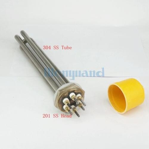 220V 3000W DN40 1-1/2" BSP Male 304 Stainless Steel Head & Tube Electric Water Heater Element For Tank