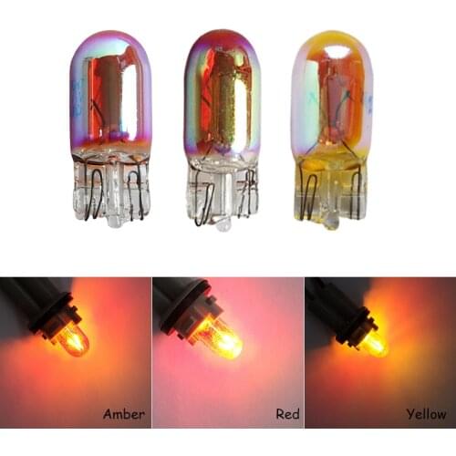 2X W5W 194 T10 12V5W Diadem Chrome Red Yellow Amber Turn signal Car brake light Halogen lamp bulb License Plate Lamp Dome Light