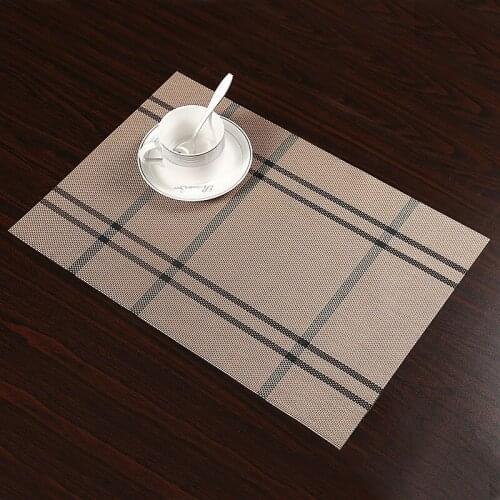 4 Pcs/lot Fashion Plaid PVC Dining Table Placemat Europe Style Kitchen Tool Tableware Pad Coaster Coffee Tea Place Mat