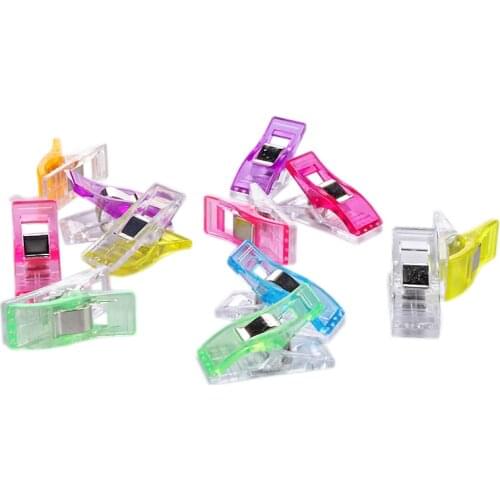 50 pcs Sewing Craft Quilt Binding Colorful Plastic Clips Clamps Pack For Patchwork Sewing Crafts Cardigan Clip Pince Couture