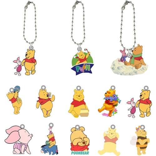 Disney Creativity Winnie The Pooh Play Style Wallet Buckle Hanging Resin Keychain Pendant Cute And Fun Acrylic Ornaments Gifts