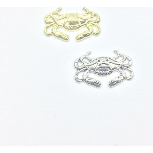 Eruifa 20pcs 20*12mm Lovely Crab gold/Silver plated Zinc alloy Charms Pendant Jewelry DIY Necklace 2 colors