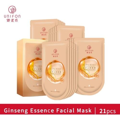 Unifon Ginseng Essence Skin Care Firming Repairing Diminishing fine lines Misturizing Nourishing Facial Mask 21pcs