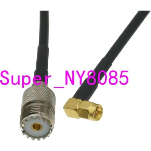 RG58 Cable UHF SO239 Female Jack to SMA Male Plug Right angle 6inch~20M