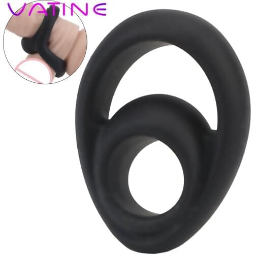 Cock Ring Delay Ejaculation Sex Toy for Couple Penis Ring Dual Ring for Men Penis Enlargement