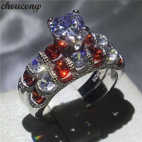 Choucong Heart shape Ring 5A Zircon Cz 925 Sterling Silver Engagement Wedding Band Rings set for women Bridal Jewelry