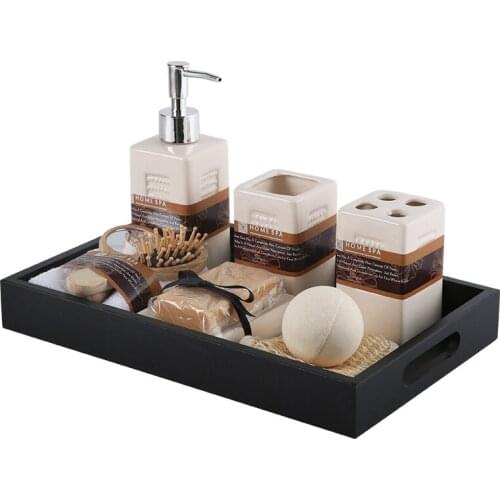 Bathroom five piece set of ornaments bathroom wash set tray light luxury gift box