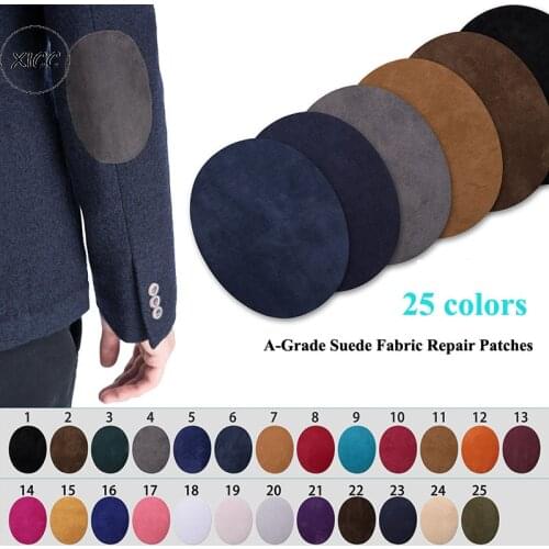 Elow Knees Sticker Decoration Micro Suede Iron On Repair Patches Colorful Oval Badges For Business Suit Jacket Sweater Clothes