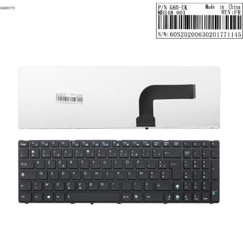 New French AZERTY Laptop Keyboard for ASUS G51 G53 G60 K52 K53s N53 X61 GLOSSY FRAME BLACK FR