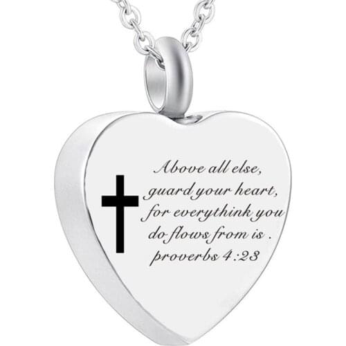 Ashes New Bible Necklace Three-dimensional Peach Heart Necklace Stainless Steel Glossy Keepsake Jewelry Urn Gifts