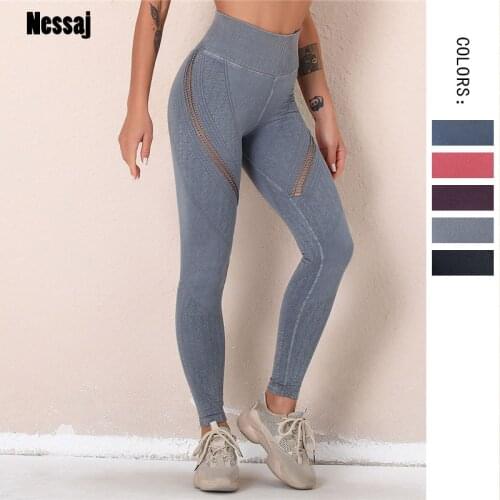 New Women Seamless Leggings High Waist Sports Jeggings Hole Tummy Control Leggins Running Jogging Sports Pants