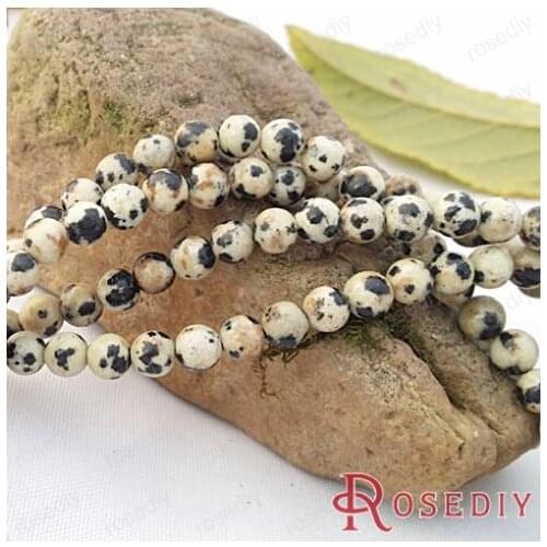 Wholesale Diameter 4mm Round Natural Dalmation Jasper Stone Beads Diy Jewelry Findings Accessories Roughly 85 pieces(JM6774)