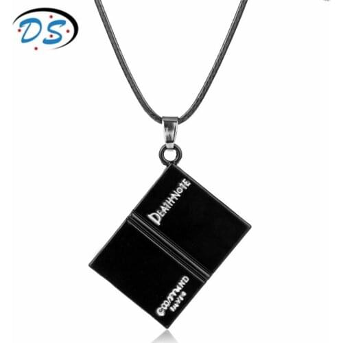 Death Note Book Pendant Necklace Leather Cord Colar Movie Jewelry Accessories