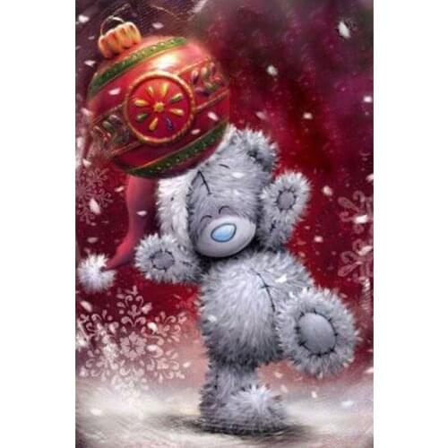 Full Round Diamond mosaic Full Square Diamond painting Cross stitch cartoon bear snow lantern 5D DIY Diamond embroidery