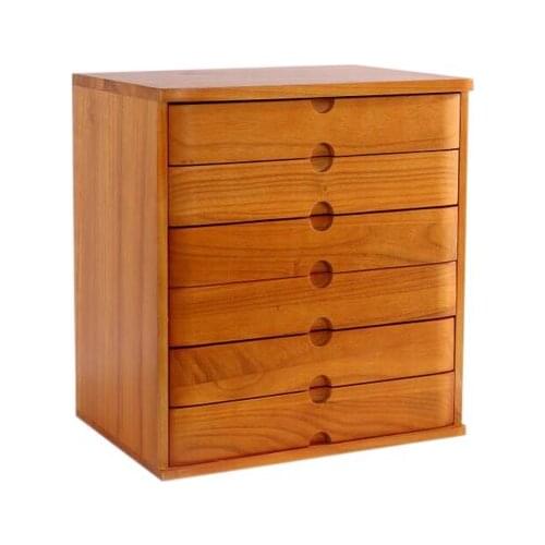 Simple retro solid wood drawer type storage box multi functional desk sundry storage cabinet