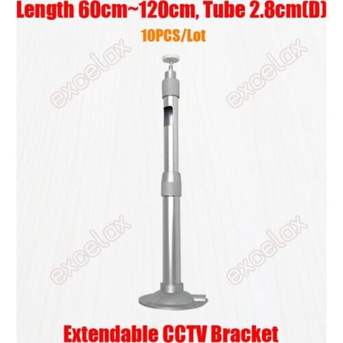 10PCS/Lot 60-120cm Extendable Adjustable Aluminum Wall Pendant Ceiling Mount Surveillance Camera CCTV Bracket Support Stand