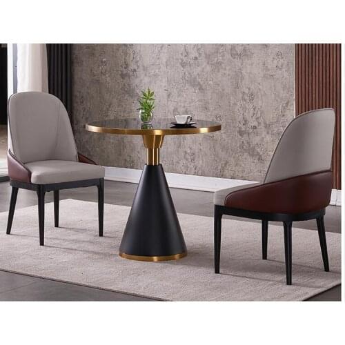 Nordic marble reception small round table simple coffee shop balcony table light luxury sales office to discuss table chair