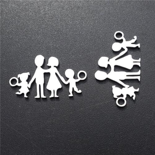 Stainless Steel Connectors Parents Son Daughter Children Jewelry Component Diy Findings 30 Pcs/lot