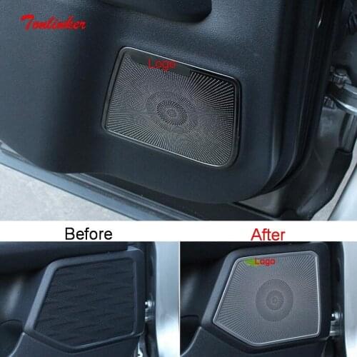 Tonlinker Interior Car Door Speaker Cover Case Stickers for LEXUS UX 2019-20 Car Styling 4 PCS Stainless steel Cover Stickers
