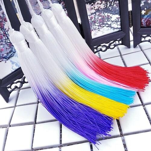 13cm Gradual Panicle Ancient Wind Coloration Tassels Vertical Decorative Hand Fan Dropping Flap Hanging Bookmark