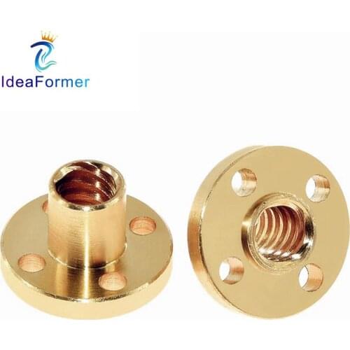 5Pcs/lot T8 Lead Screws Trapezoidal Nut Diameter 8mm Pitch 2mm Lead 2mm 4mm 8mm Brass Nut For 3D Printer Parts Motor Lead Screws