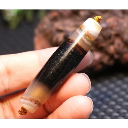 Magic Energy Tibetan Top Old Agate 1 Wide Line Healer Medicine dZi Bead Amulet A Timestown zhang