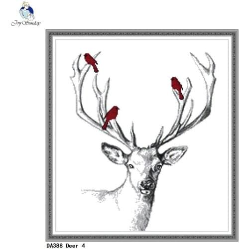 Joy Sunday Deer Animal Embroider DIY Handmade Cross-stitch Counted Printed On Canvas 14CT 11CT Cross Stitch Needlework Sets