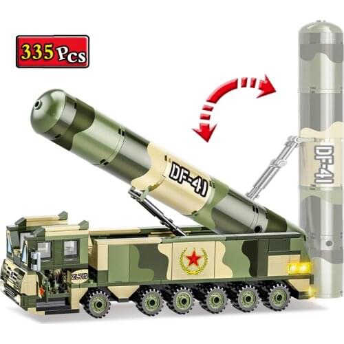 WW2 Military Series World War II Army DF-41 Long-Range Ballistic Missile Vehicle MOC Building Blocks Bricks Toys Gifts
