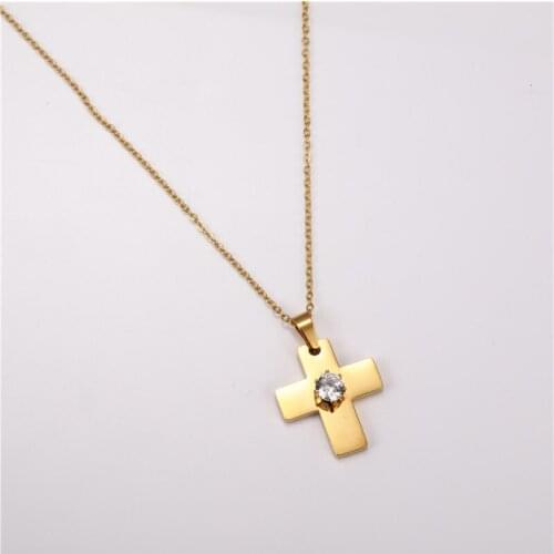 OUFEI Stainless Steel Jewelry Woman Accessories Cross Necklace Women Necklaces & Pendants Fashion Jewelry Free Shipping
