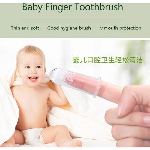 Baby Finger Toothbrush Silicon Toothbrush+Box Children Teeth Clear Soft Silicone Infant Tooth Brush Rubber Cleaning Baby Brush