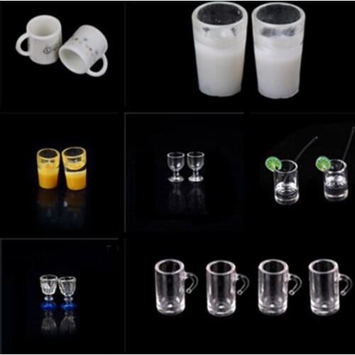 1/2/4/10pcs 1/12 Wine Glass Cups Plate Cup Dish Tableware Set Dollhouse Miniature Toy Doll Food Kitchen Living Room Accessories