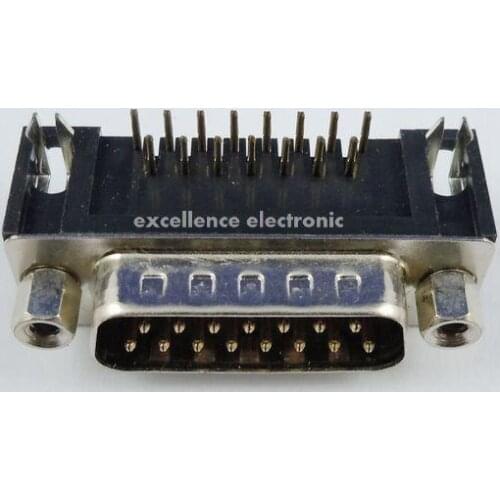 10 Pcs D-SUB 15 Pin Male Right Angle Serial Port 90 Degrees PCB Connector 2 Rows DB15F