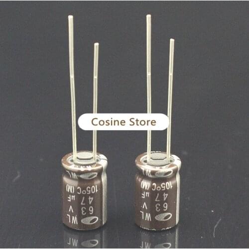 100pieces/lot SAMWHA 63V47UF 63V WL Series 8X11.5mm High Frequency Low Resistance Electrolytic Capacitor