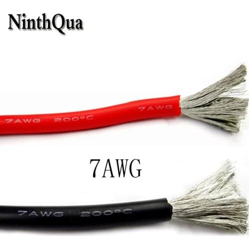 2metre 7AWG Silicone Wire Ultra Flexiable Cable 12mm2 High Temperature Test Line Wire