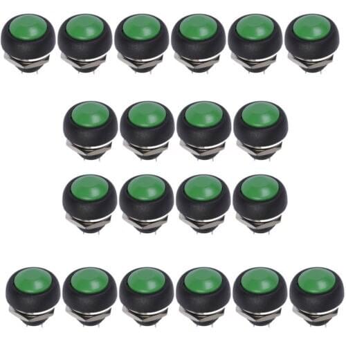 20Pack Green Mini Round Toggle Switch 12mm Momentary Push Button Switch