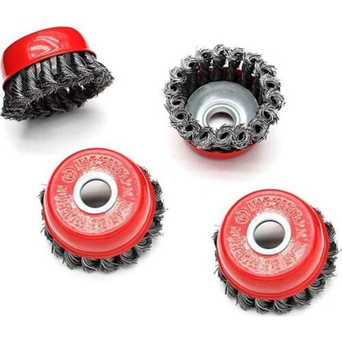 4PC 3 Inch Twisted Wire Wire Wheel Set Bowl-Shaped Disc Twisted Wire Polishing and Derusting Wheel