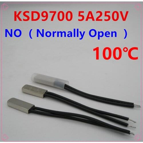 5pcs/lot KSD9700 5A250V 100 Degree Celsius (N.O.) Normally Open Temperature Switch Thermostat Thermal Protector