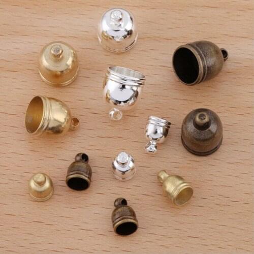 50pcs/lot 5mm End Tip Tassel Caps Round Cord Crimps Beads Cap End Caps For Jewelry Making DIY Findings
