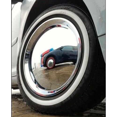 ATLAS 13'' Black/white wall Rubber ring Whitewall Sidewall insert Trim set FORD CHEVY VW BEETLE PRE
