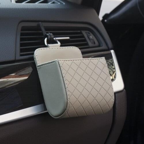 Car vent storage box PU leather hanging bracket bag auto parts for Mercedes-Benz A B C E S G M ML GLK CL CLK CLS E GL R SL SLK