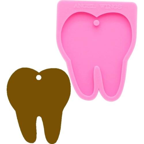 Shiny keychains tooth Silicone Molds DIY Jewelry keychain mould Epoxy Resin Mold Custom DY0159