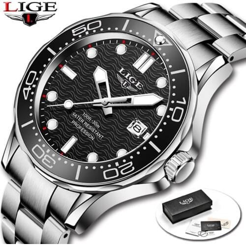 LIGE Watch For Men Fashion Sports Mens Quartz Wristwatches Luminous Waterproof Automatic Calendar Watches Men Relogio Masculino