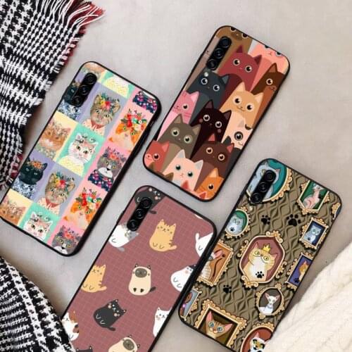 Cute Cat Kitten cartoon animals Phone Case For Samsung Galaxy M10 20 30 A40 50 70 71 6S A2 A6 A9 2018J7 CORE PLUS STAR S10 5G C8