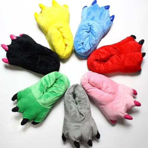 Adult men women child Cartoon Pajama Foot Accessories Coral velvet Dinosaur paw feet