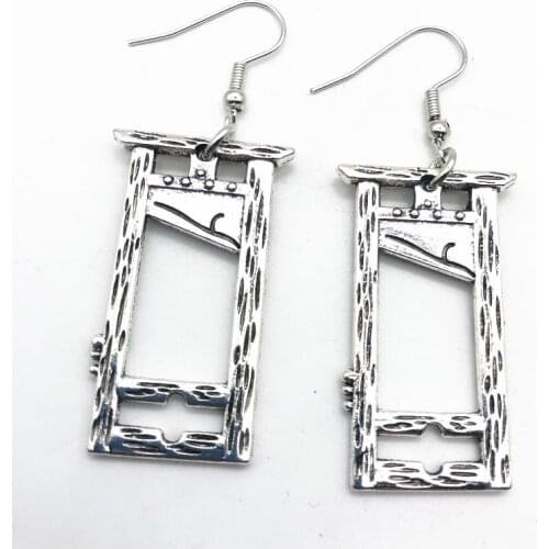 Gothic Guillotine Earrings, Silver, Gothic Personalizeds Earring Gift, Witch Ladies Exquisite Earrings