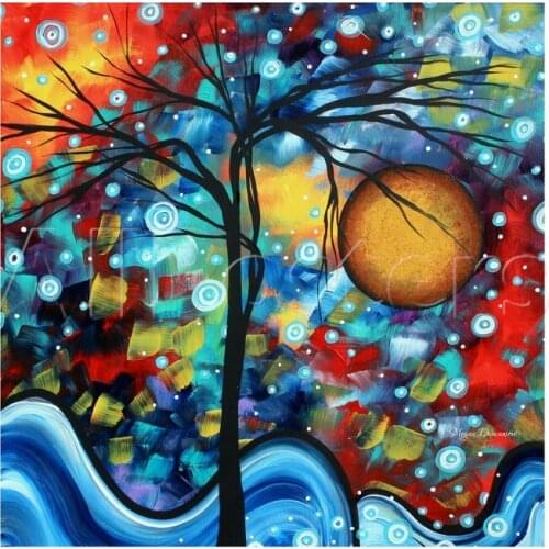 Gift Modern Art Landscape Sweet Serenity oil painting Trees beautiful color High quality hand painted Decorate Your Living Room