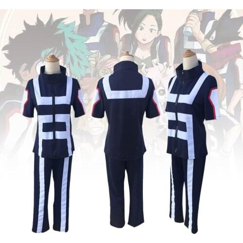My Hero Academia Cosplay Costume Wigs Boku No Hero Academia Uniforms Short Sleeve Uniform Suit Apparel Sportswear Tops+Pants