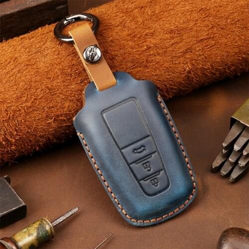 Leather Cover for Toyota Camry Asia Dragon Buttons Remote Key Case Protect Holder