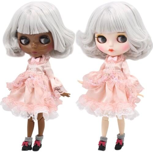ICY DBS Blyth Custom Doll No.BL1003 Grey BoB hair Matte face 1/6 bjd anime